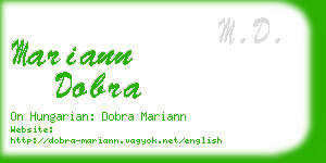 mariann dobra business card